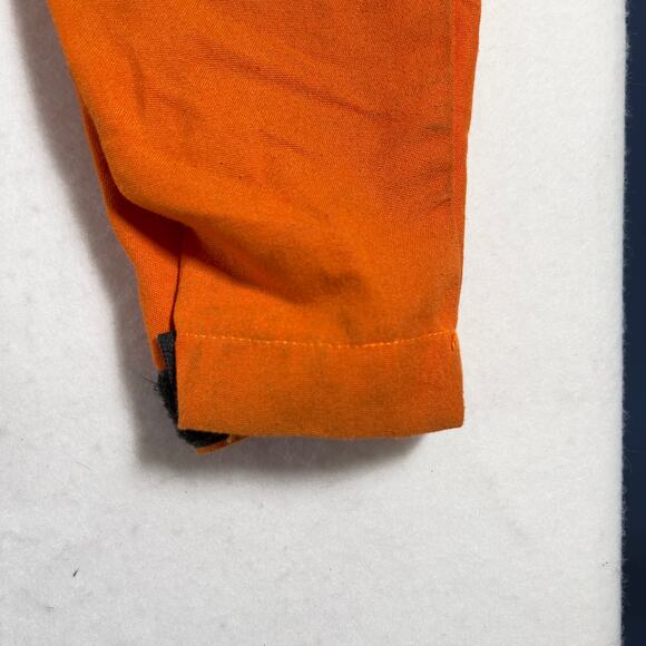 Tyndale FR Full Zip / Snap Cover Shirt Men L Safety Orange Union Made USA Smock - Picture 8 of 14